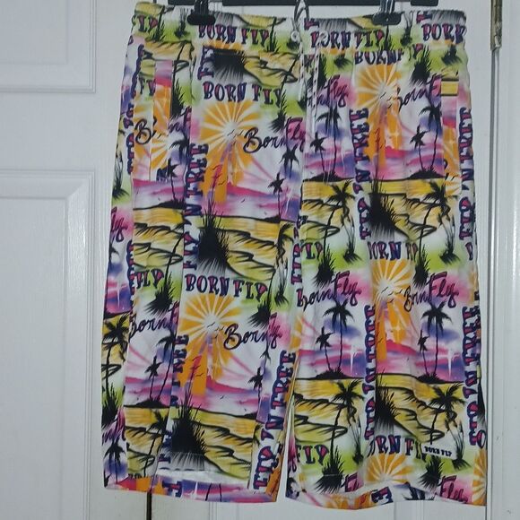 Born Fly  Fly N free print tropical beach swim trunks Sz 2XL NWT - Picture 3 of 9